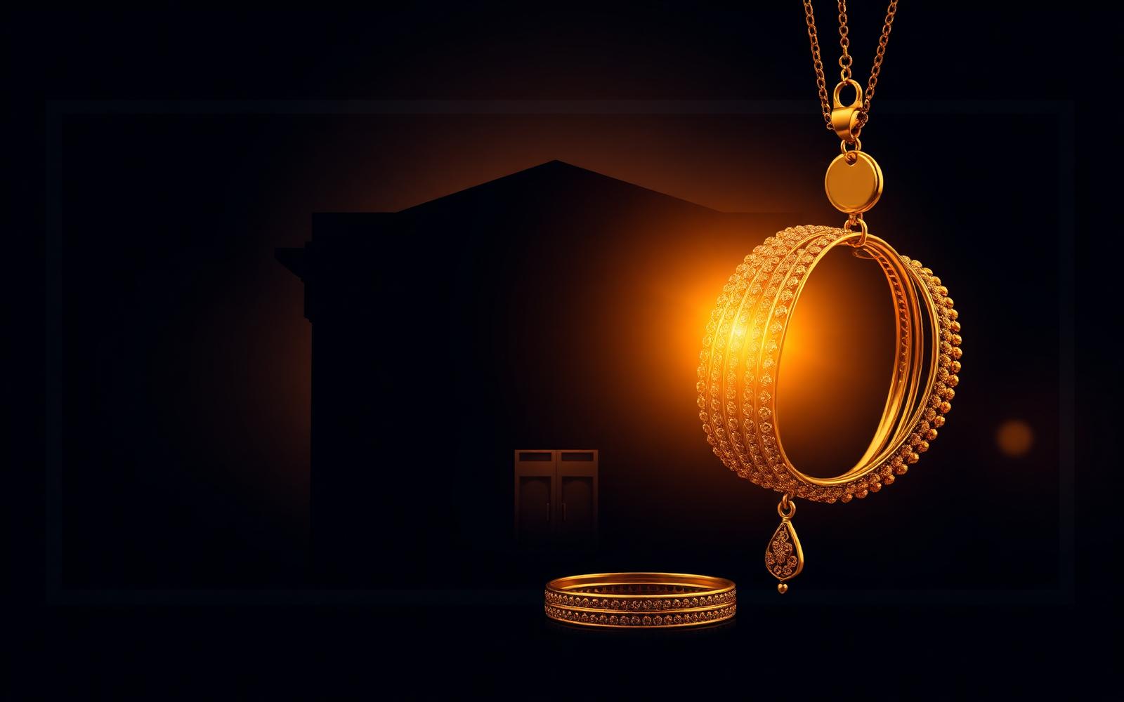 Gold jewelry and bank